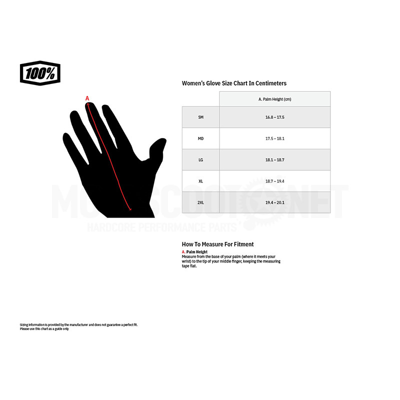 Motocross Gloves Woman 100% Ridecamp Sku:A-RIDECAMPGLOVE-WM /w/o/womens glove size-72043_2.jpg